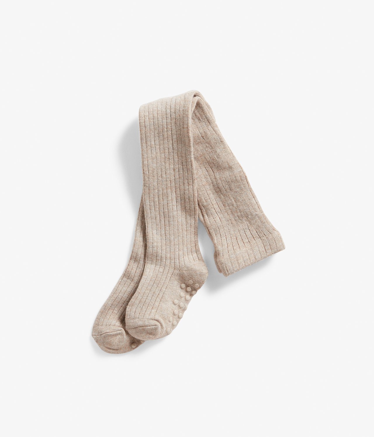 Baby beige ribbed tights - Light beige - 1
