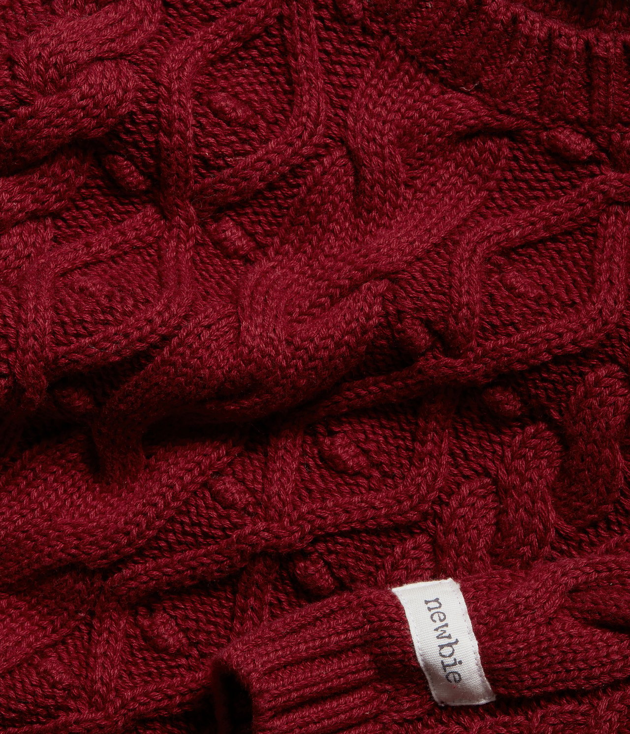 Baby red cable-knit sweater - Rot - 1