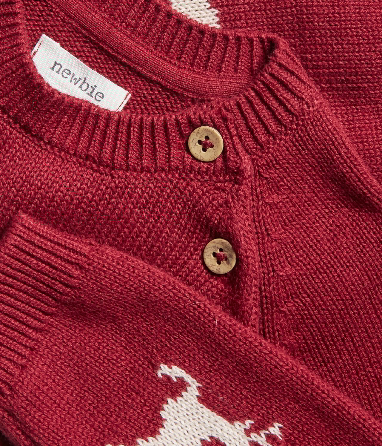 Baby red reindeer sweater - Red - 1