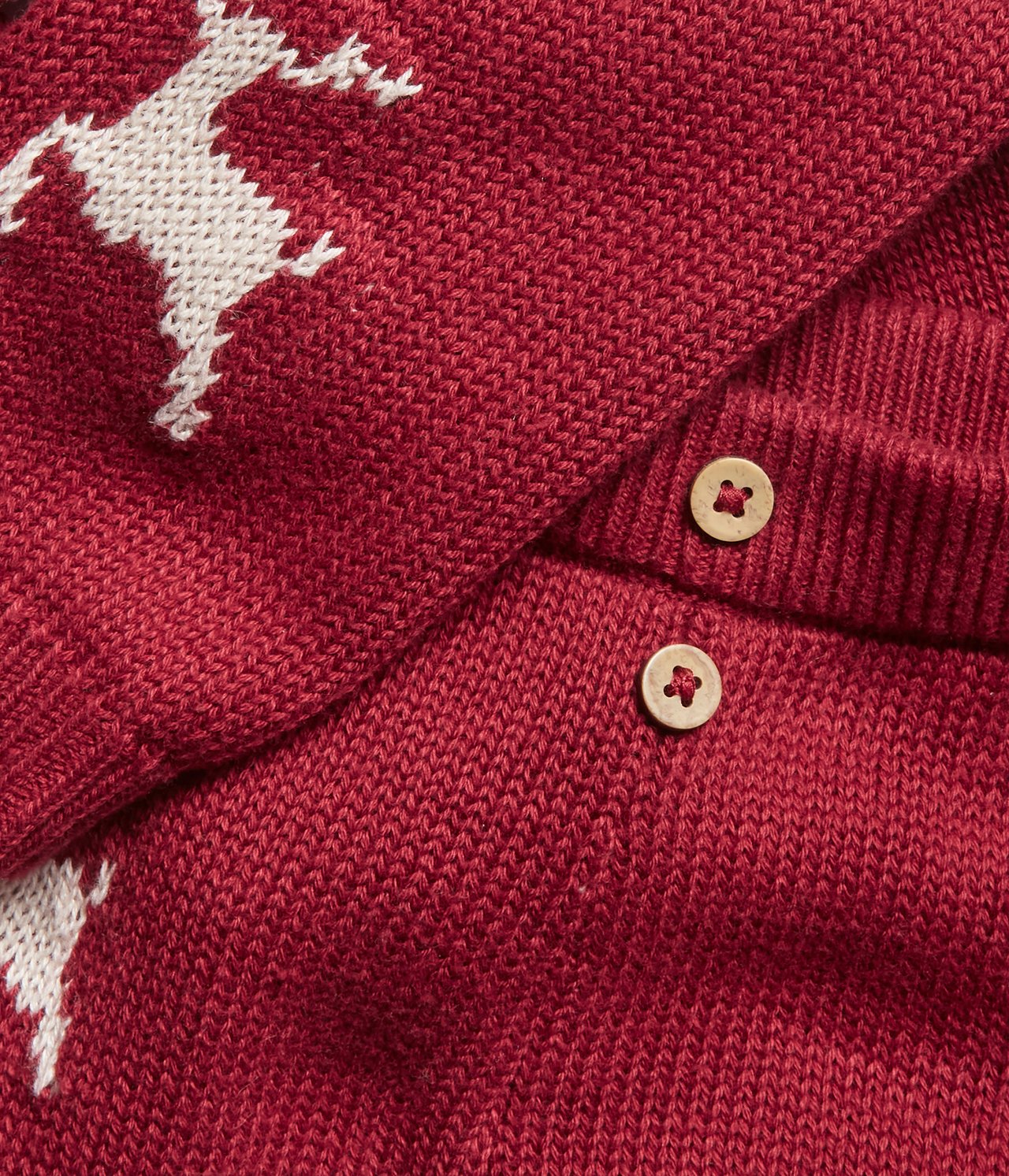 Baby red reindeer knit leggings - Red - 1