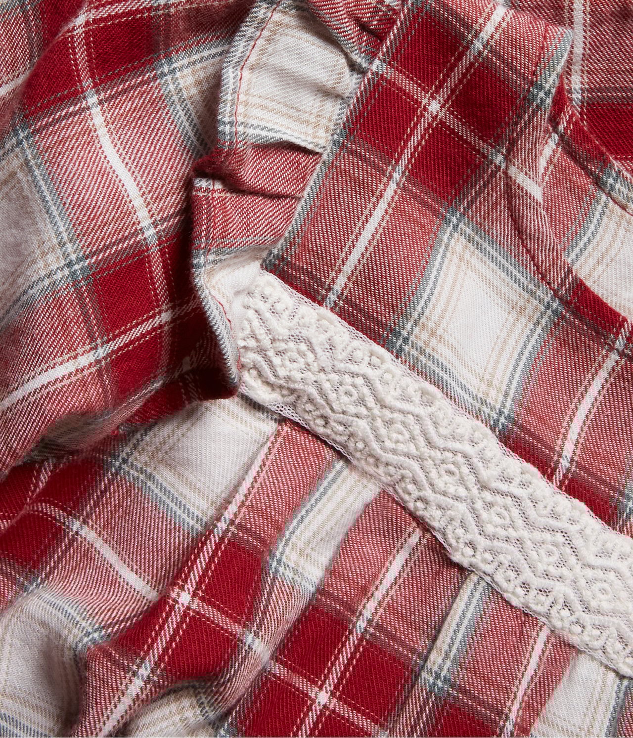 Baby red checked dress - Red - 8
