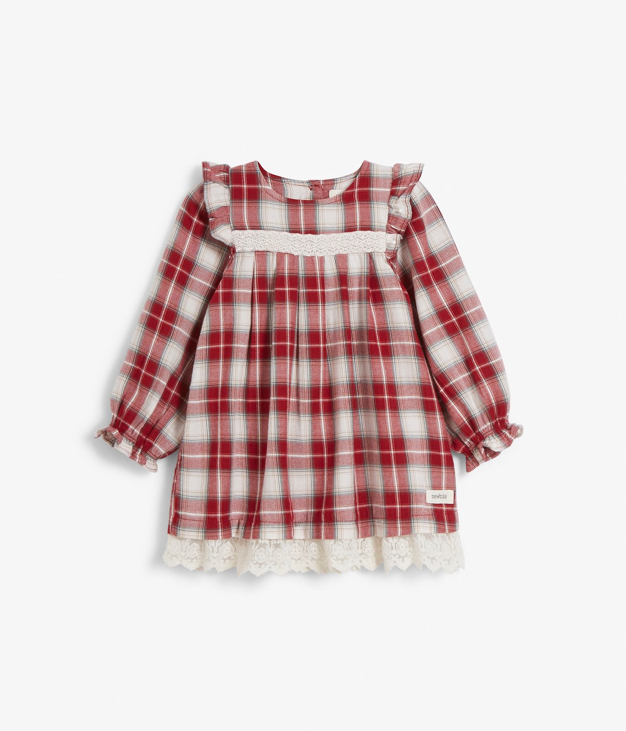 Baby red checked dress - Red - 9