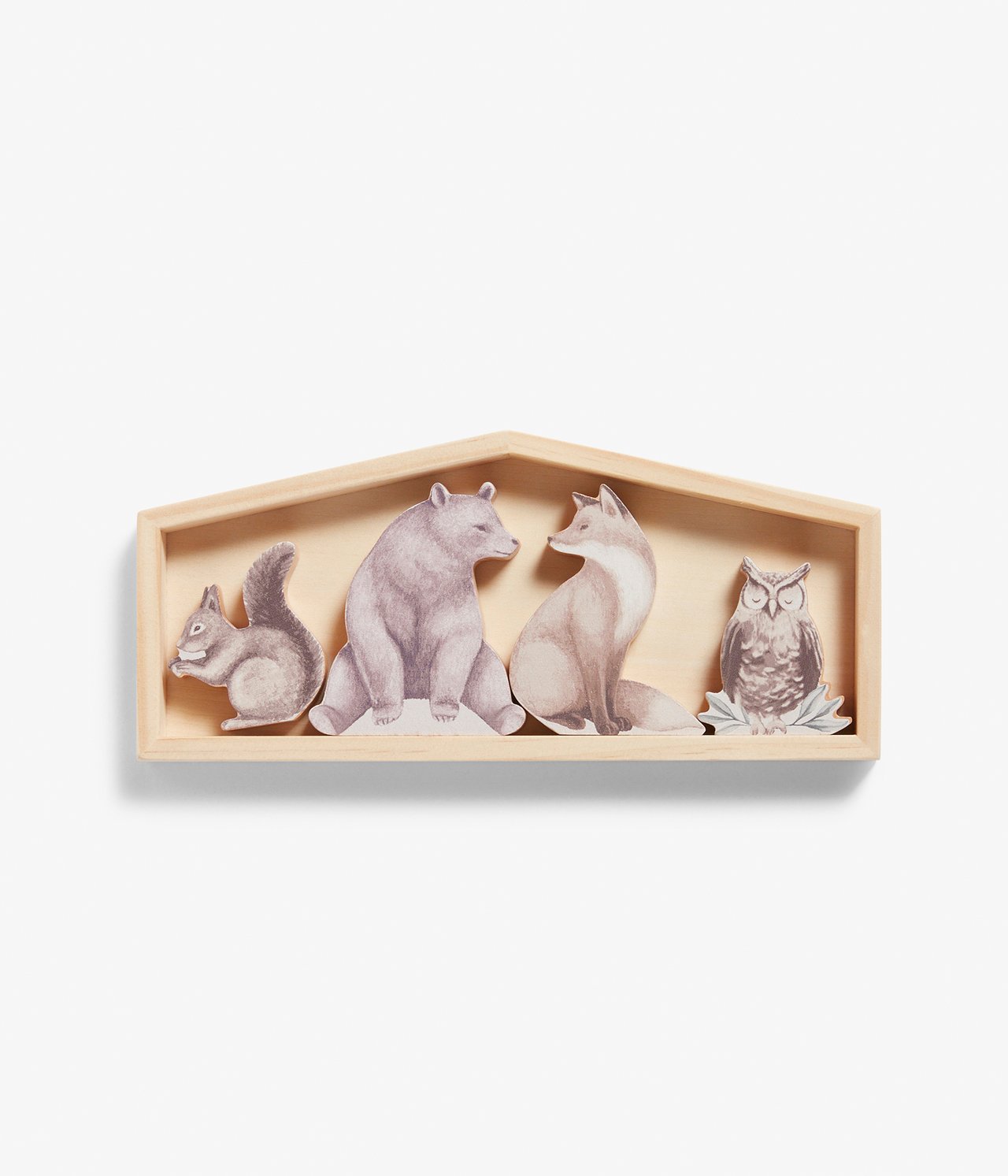 Wooden animal-shaped toys 4pk