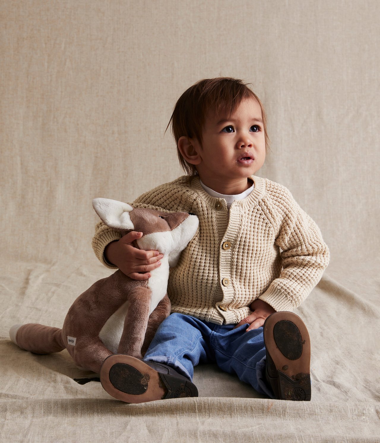 Baby beige knitted cardigan - Beige - 2