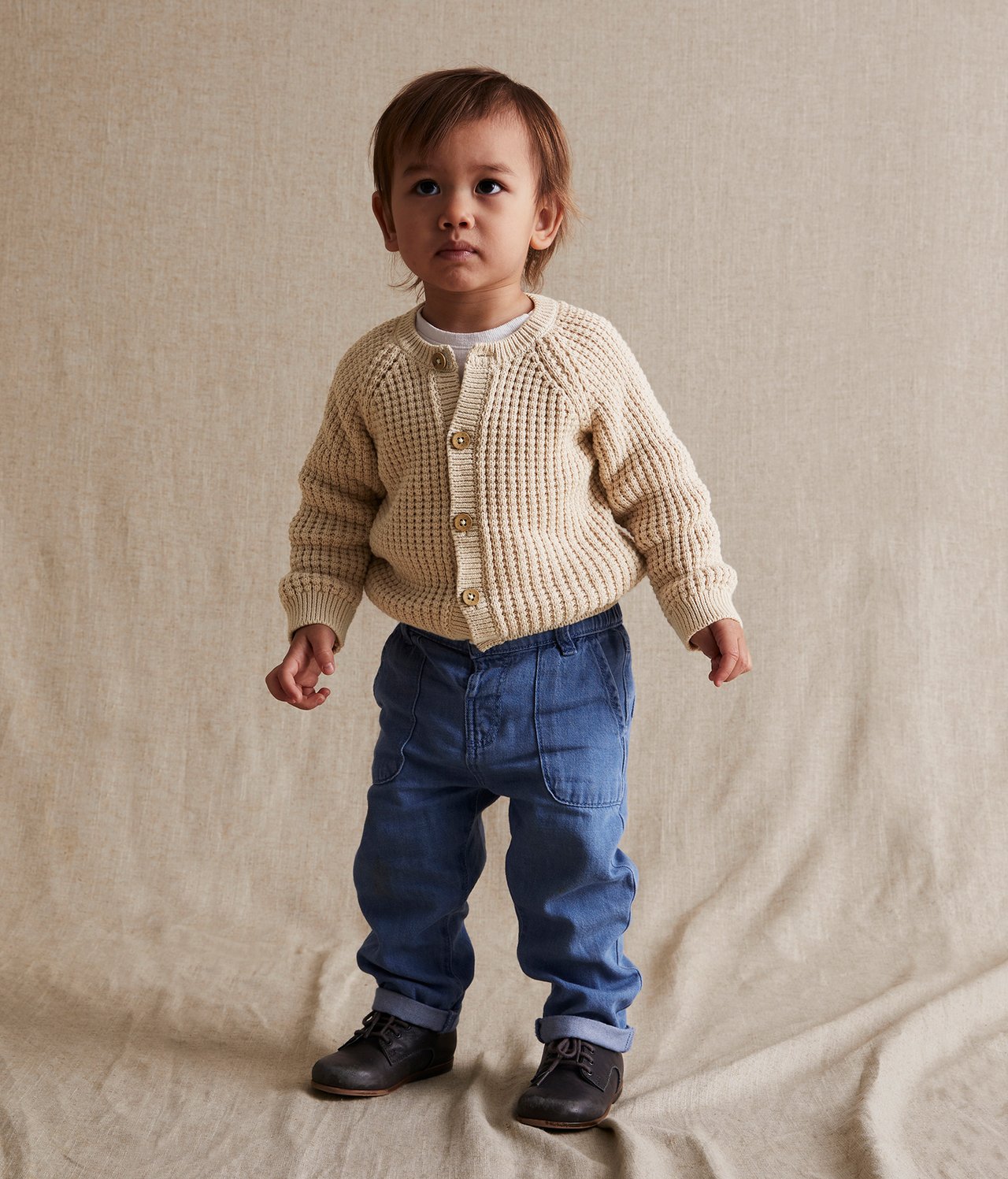Baby beige knitted cardigan - Beige - 3