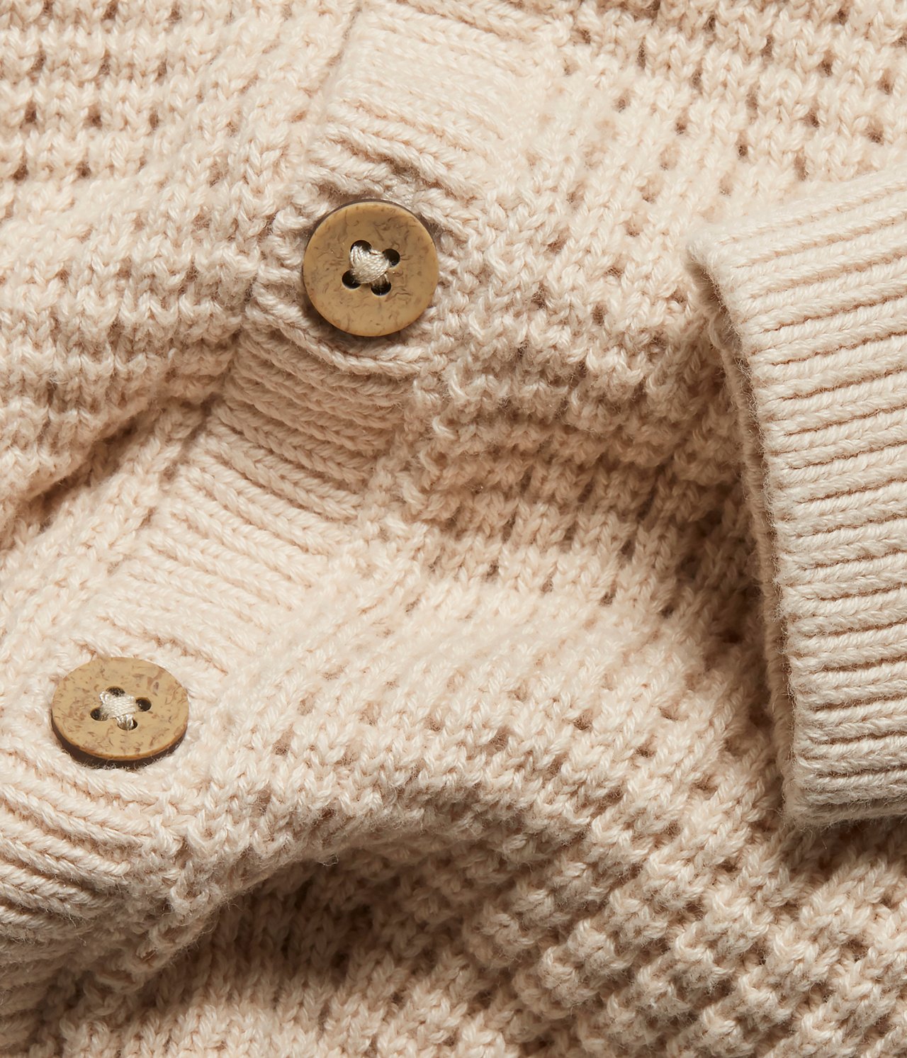 Baby beige knitted cardigan - Beige - 4