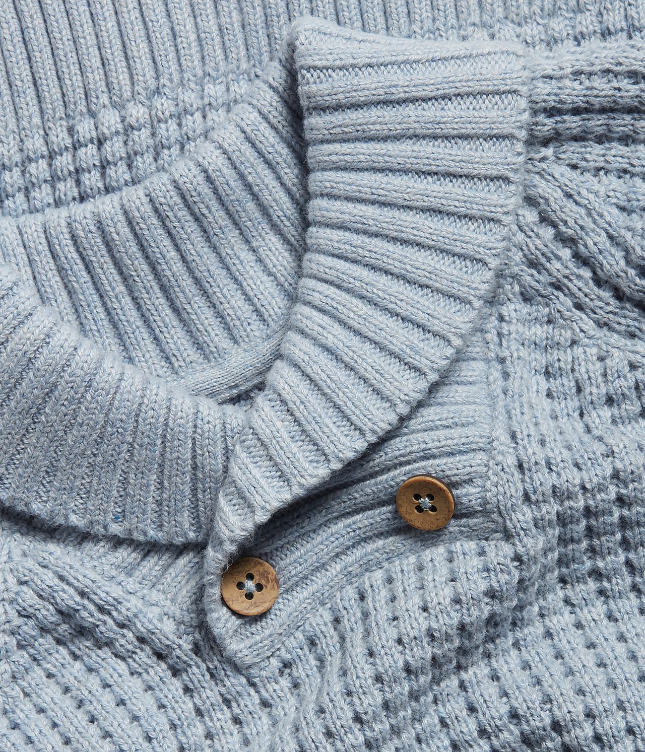 Kids blue shawl neck sweater - Blau - 6