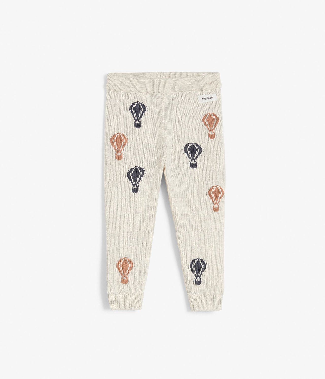 Baby beige knitted air-balloon leggings - Beige meliert - 5