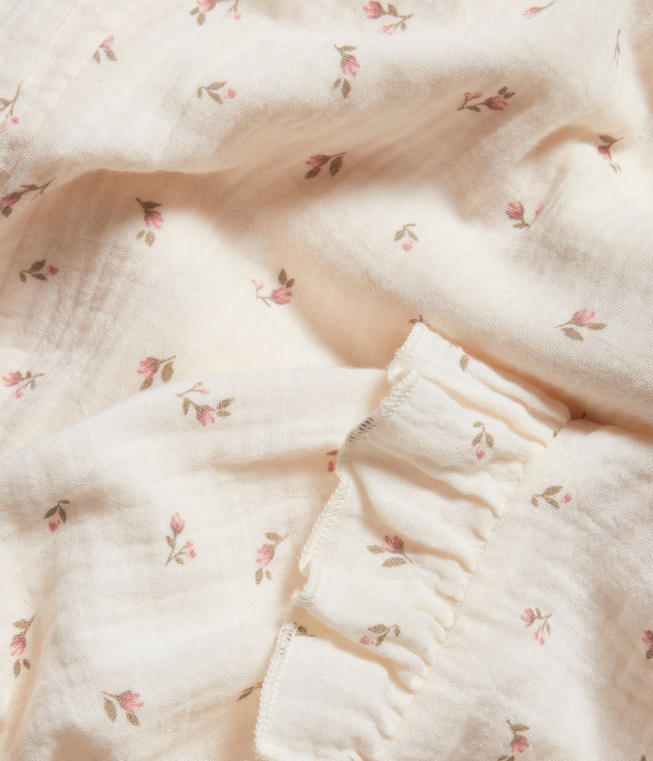Pyjama aus Musselin mit Blumenmuster für Damen - Hellbeige - 5
