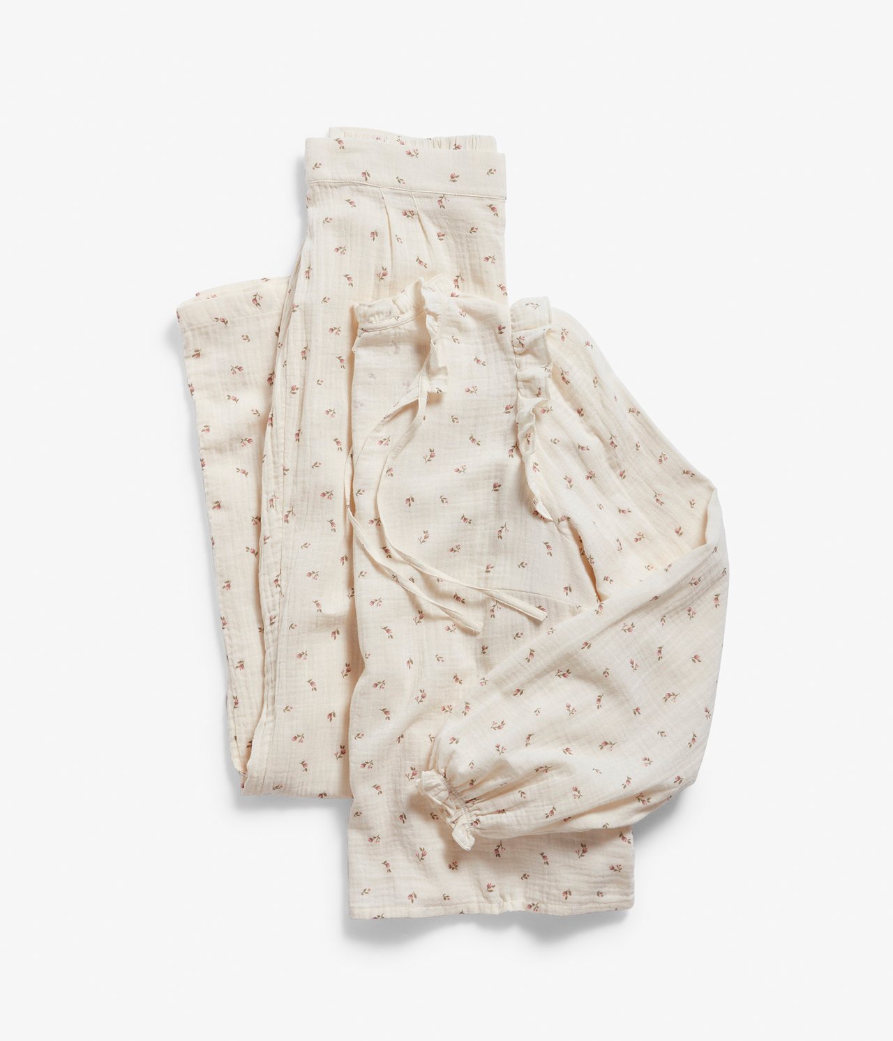 Pyjama aus Musselin mit Blumenmuster für Damen - Hellbeige - 6