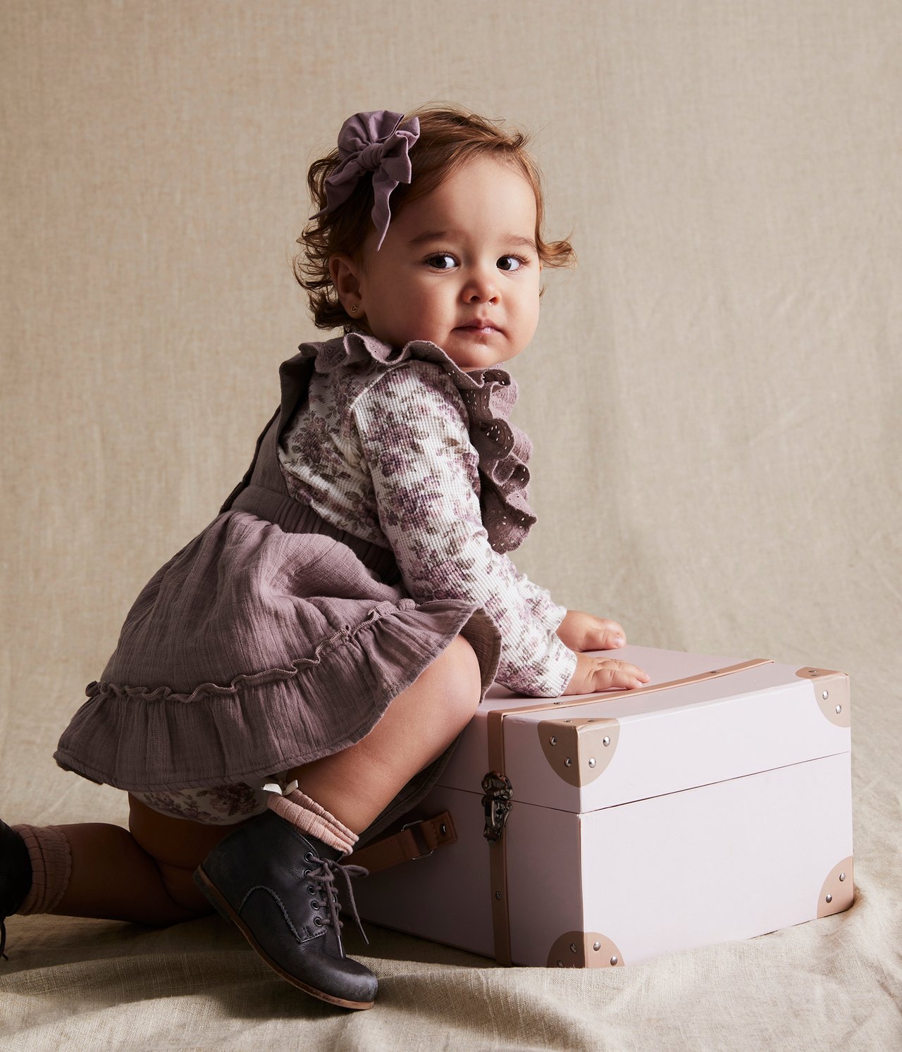 Baby lilac pinafore dress - Purple - 2