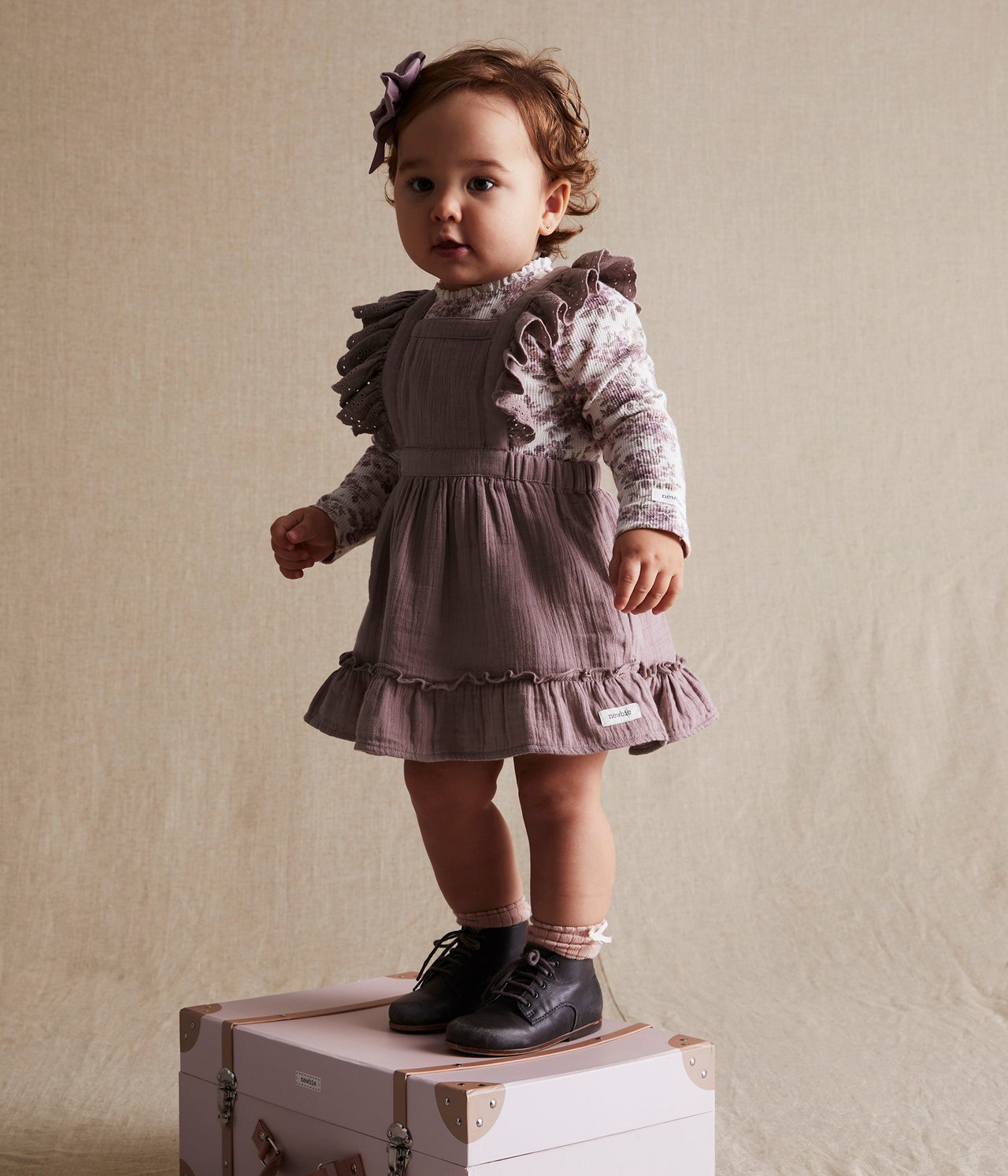 Baby lilac pinafore dress - Purple - 1