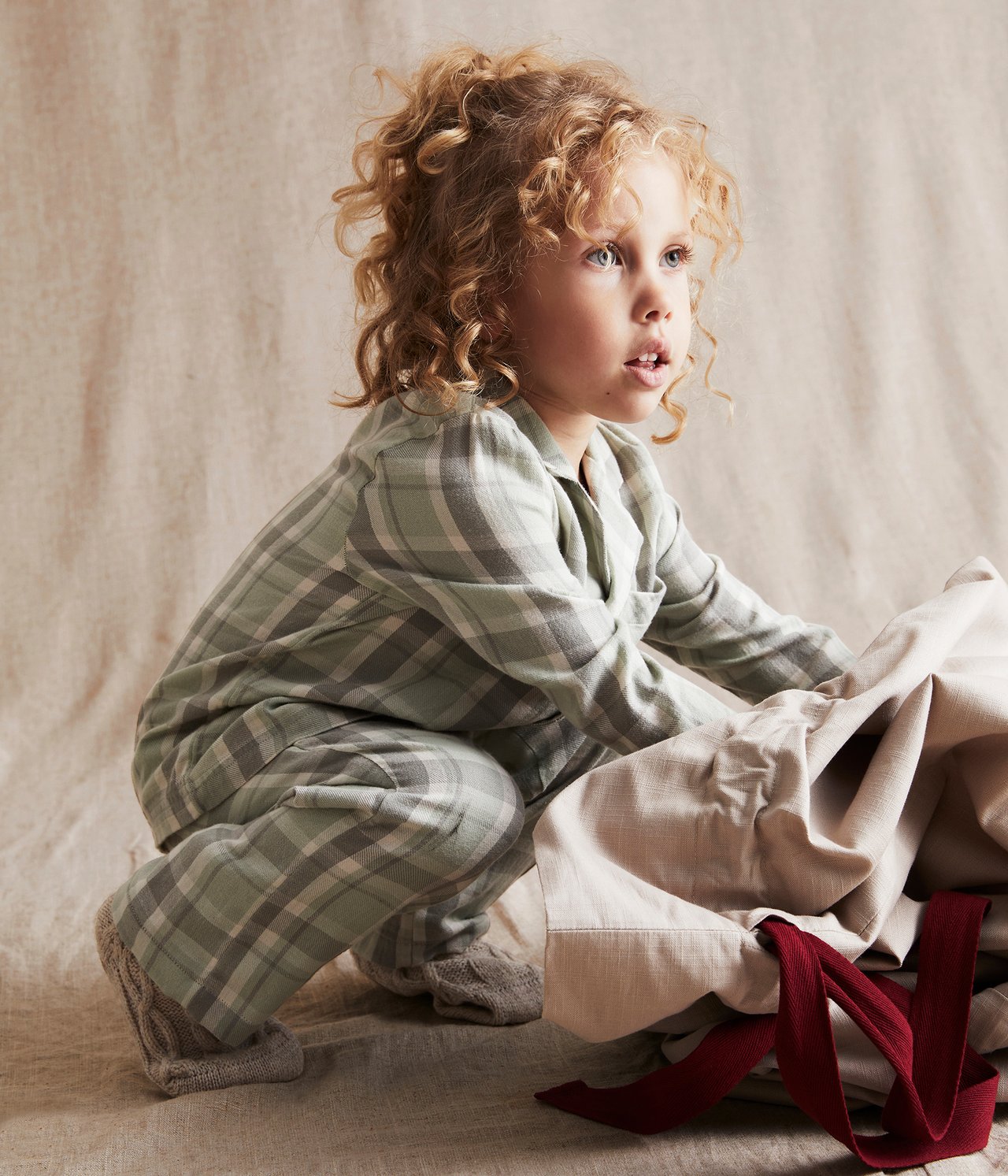 Kids green checked pajamas - Grün - 1