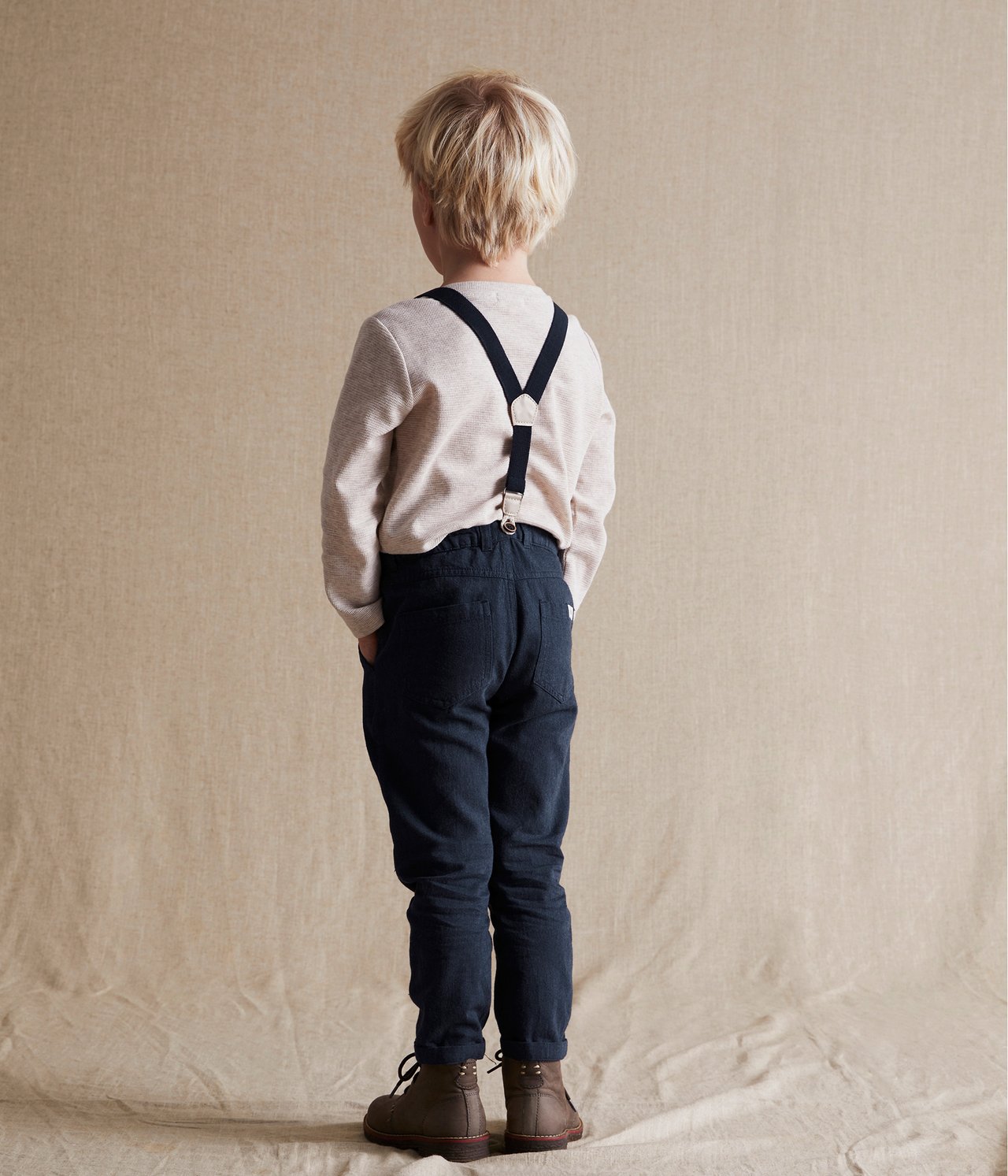 Kids blue suspender pants - Dunkelblau - 3
