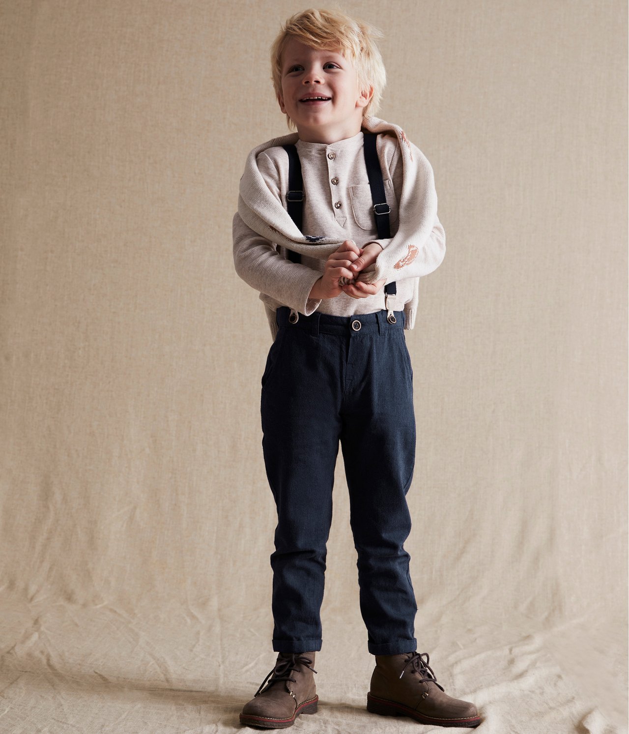 Kids blue suspender pants - Dunkelblau - 2