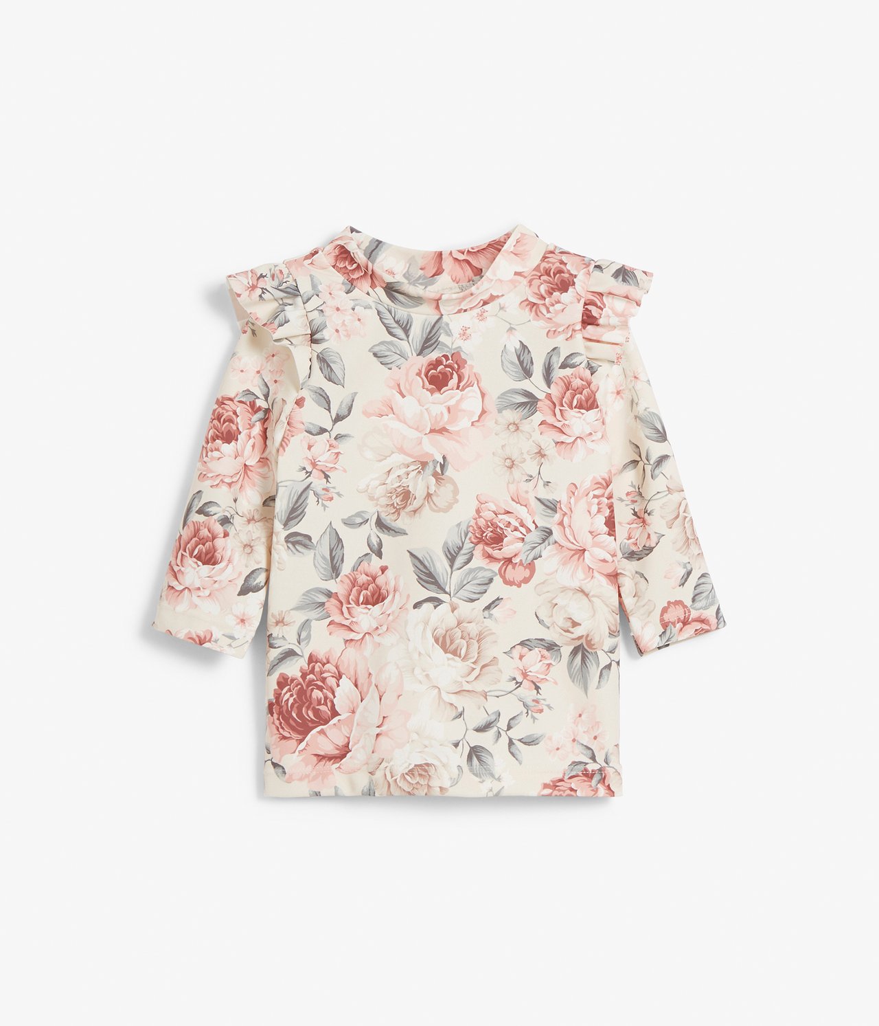Floral UV top - Light beige - 2