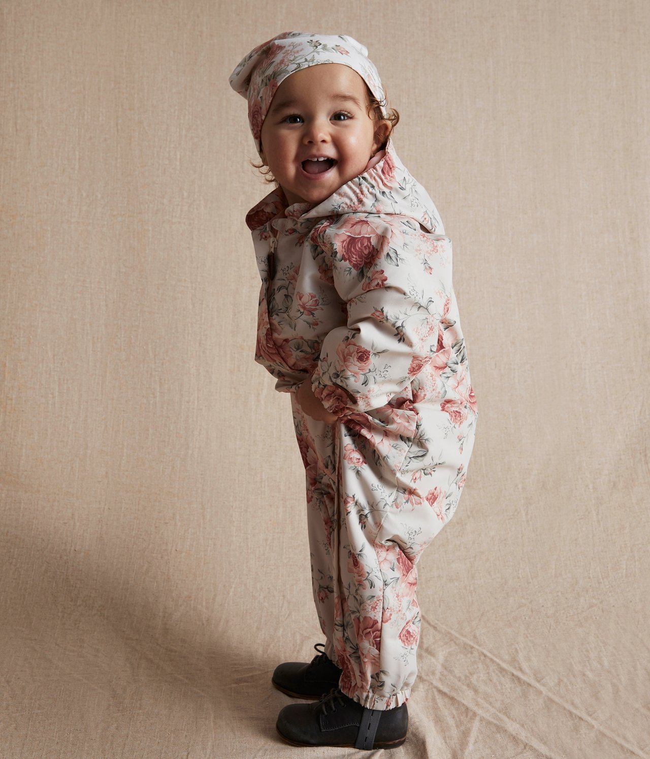 Overall mit Rosenmuster - Hellbeige - 2