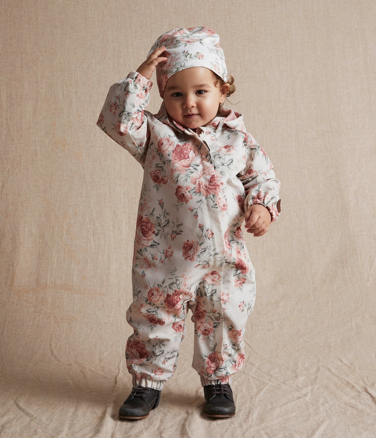 Overall mit Rosenmuster - Hellbeige - 1