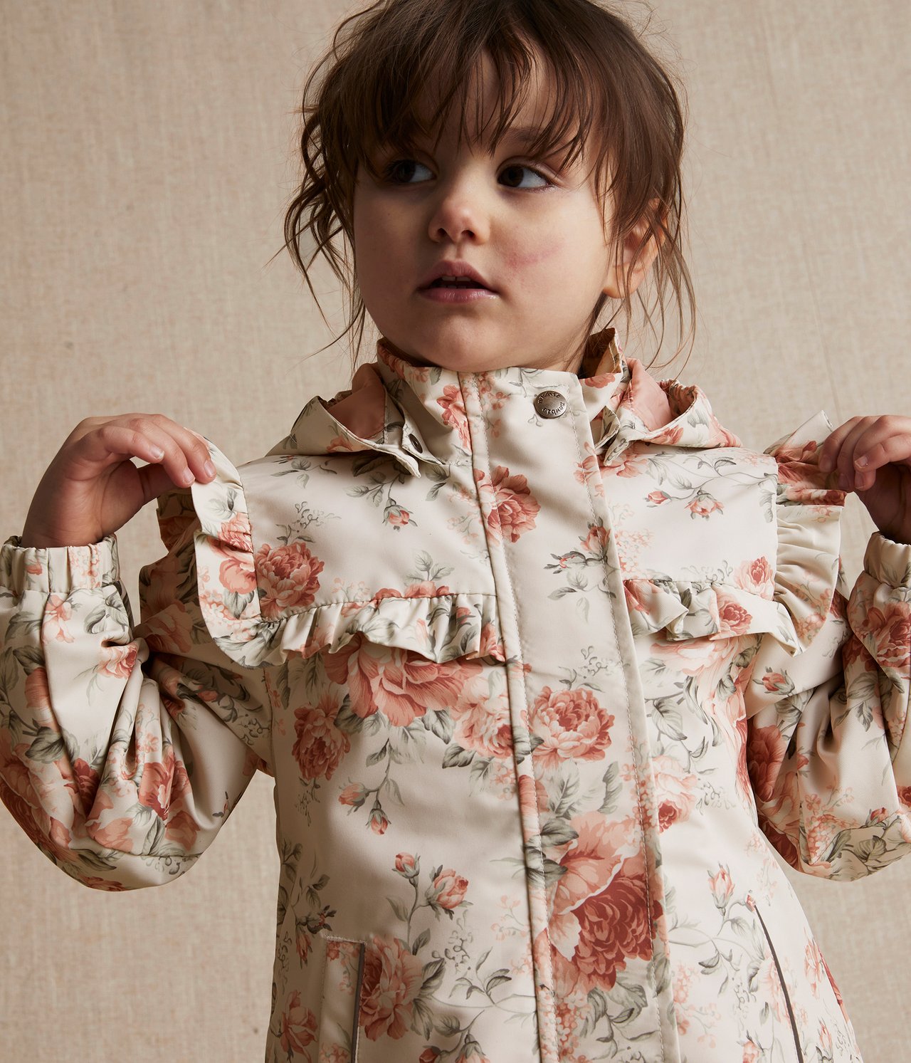 Rose pattern jacket - Light beige - 2