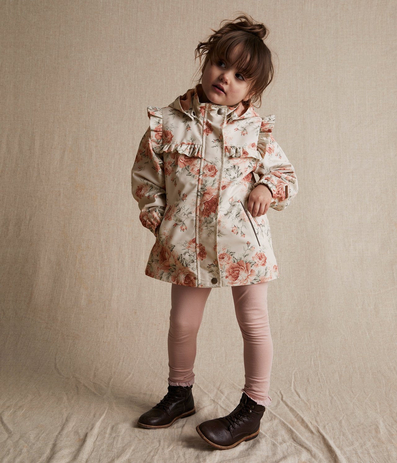 Jacke mit Rosenmuster - Hellbeige - 3