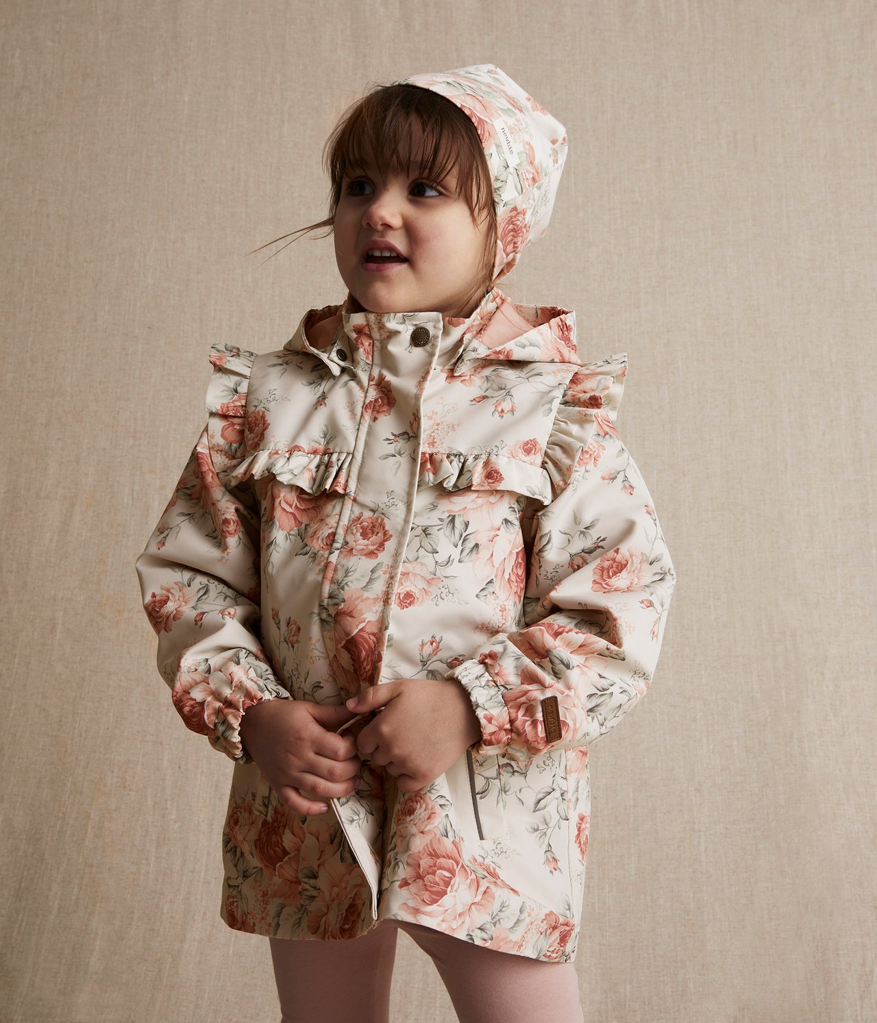 Jacke mit Rosenmuster - Hellbeige - 4