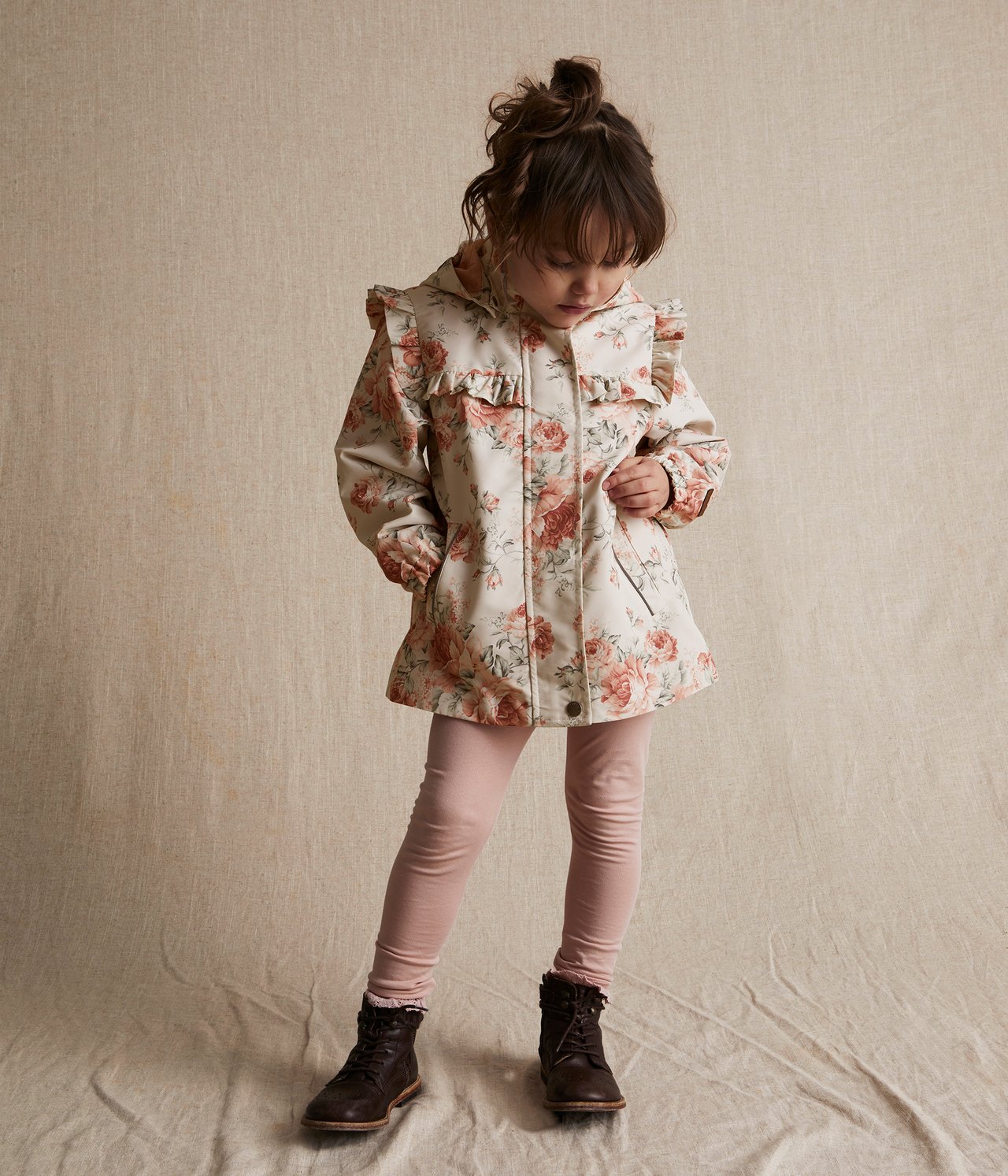 Jacke mit Rosenmuster - Hellbeige - 1