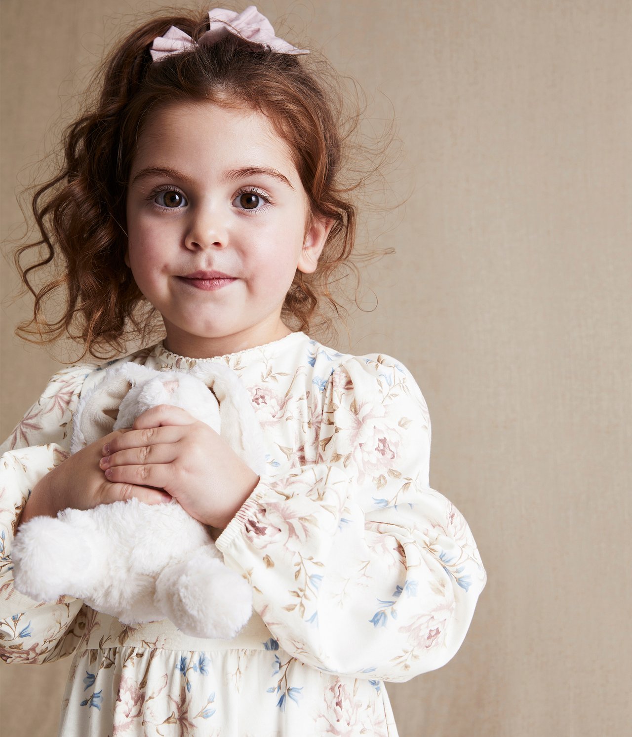 Kids white floral dress - Off-white - 3