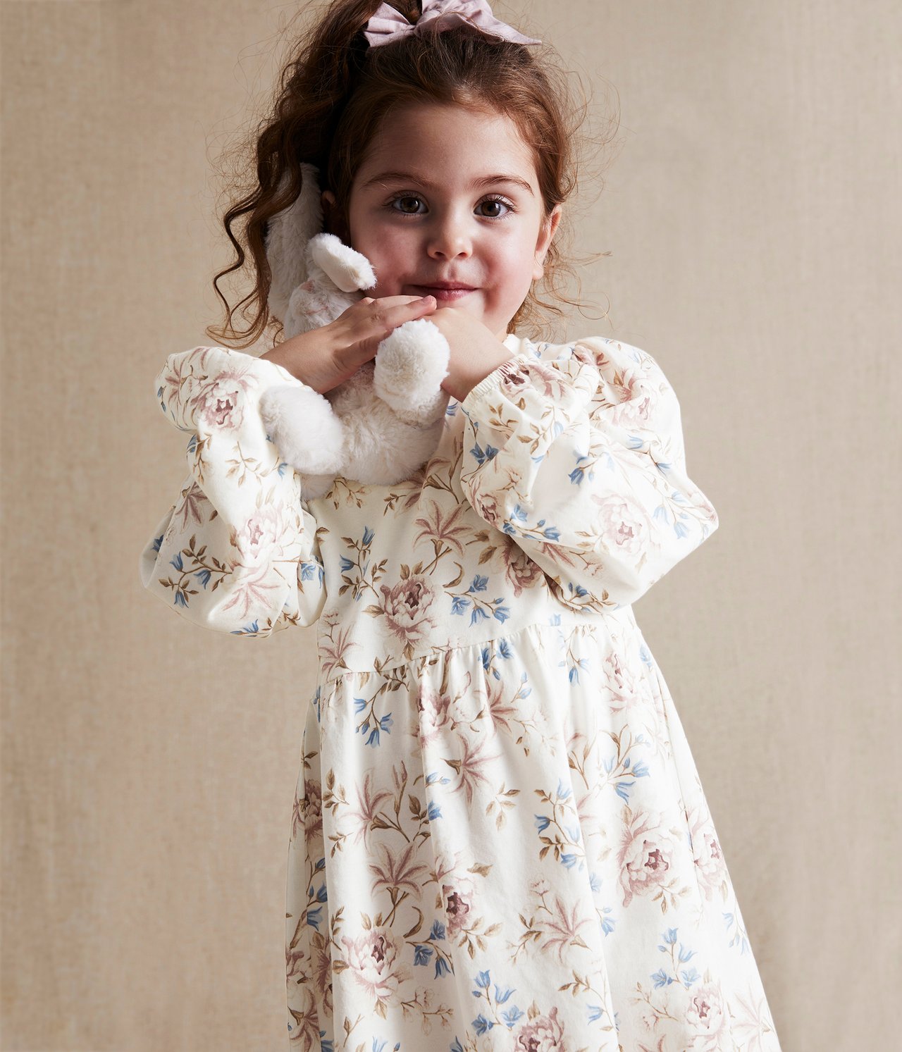 Kids white floral dress - Off-white - 1