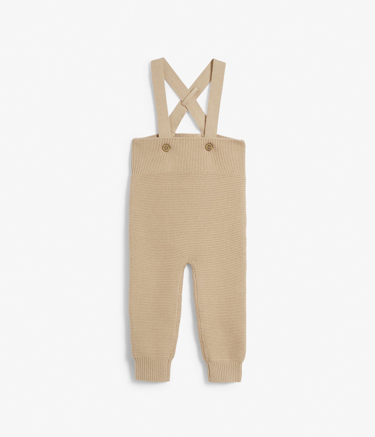 Ribbed dungaree leggings - Beige - 2