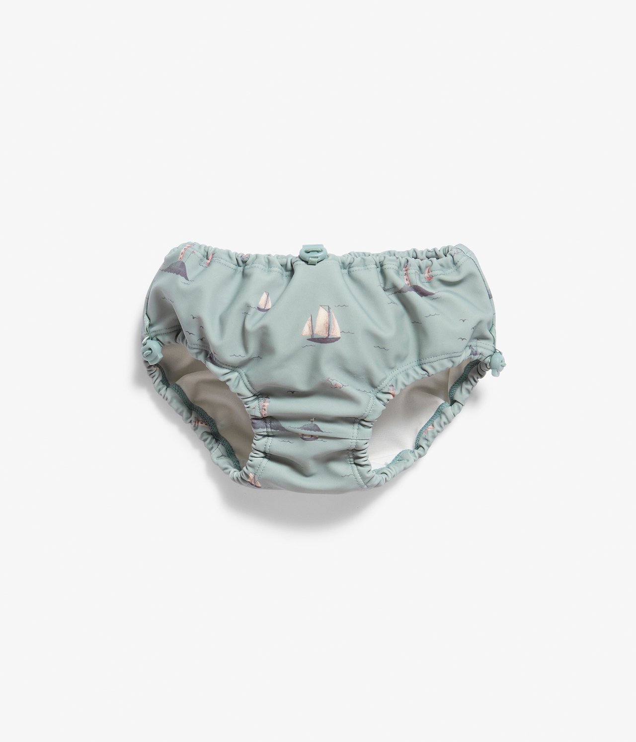 Boat-print swim diaper - Blue - 1