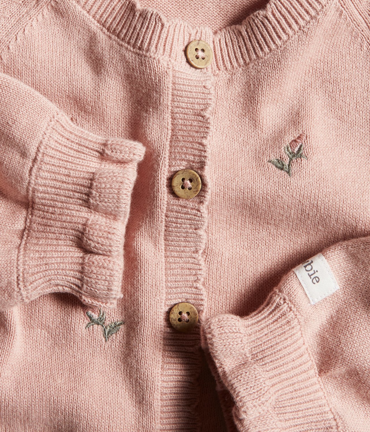Floral embroidery cardigan - Pink - 3