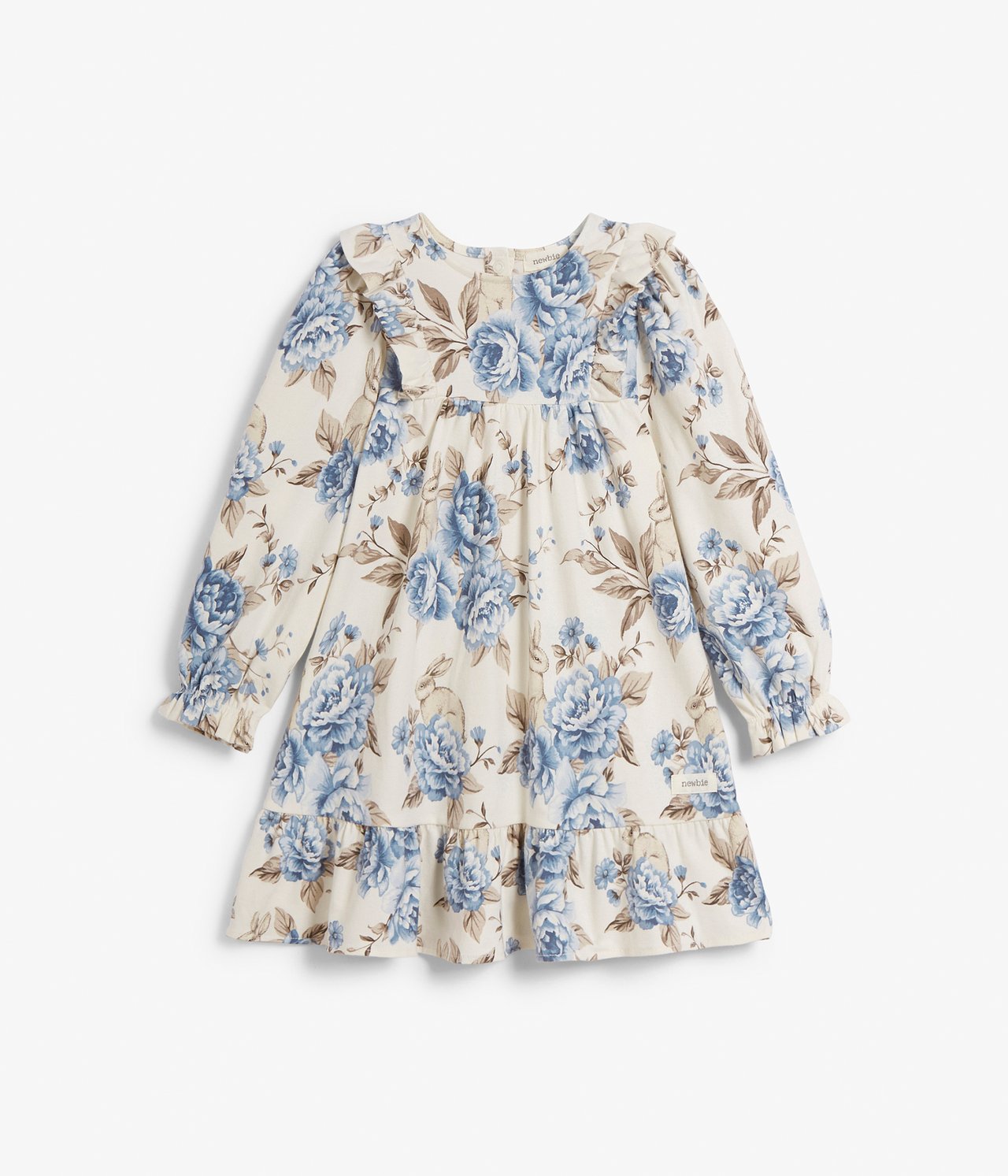 Kids blue flowered bunny dress - Off-white - 6