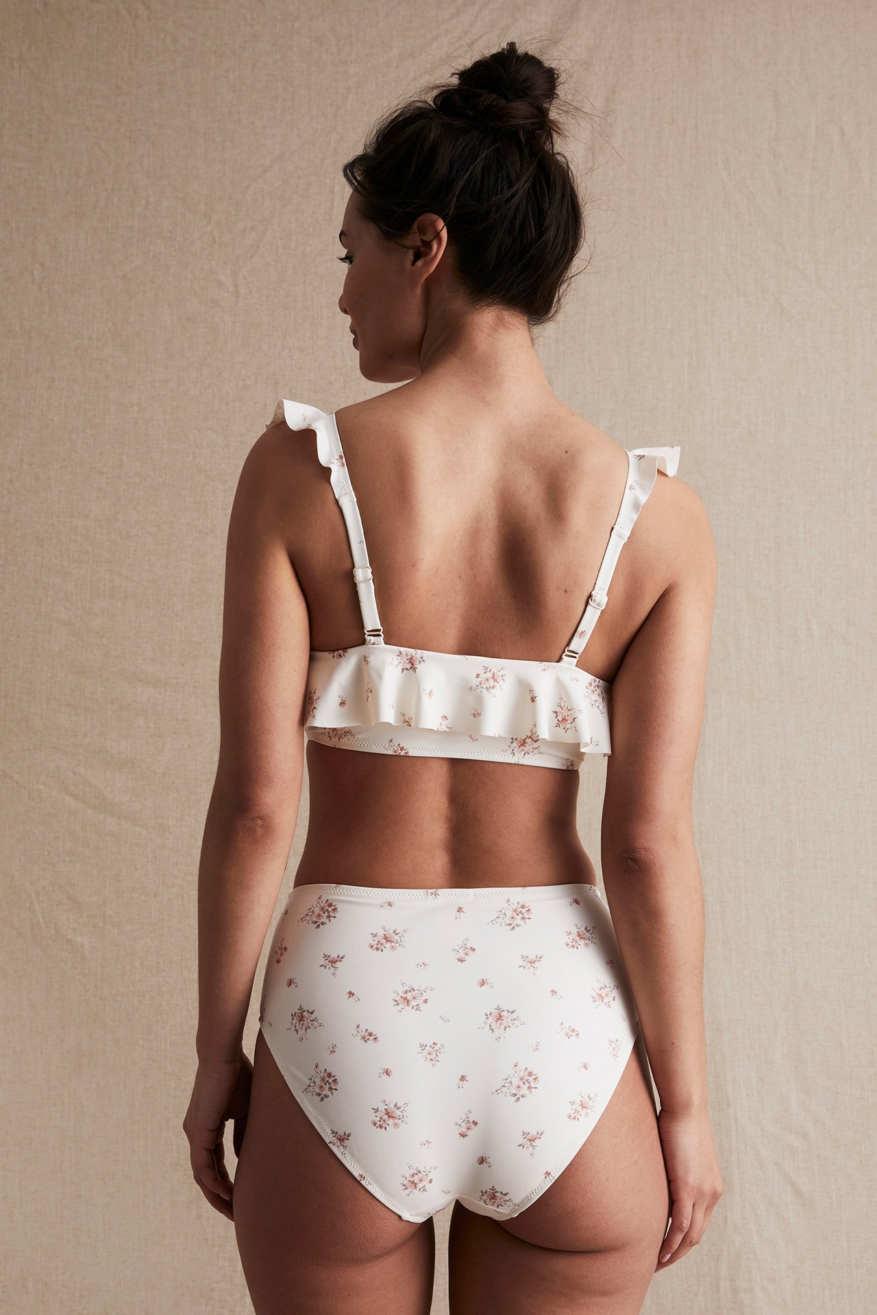 Women's floral bikini top - Off-white - 4
