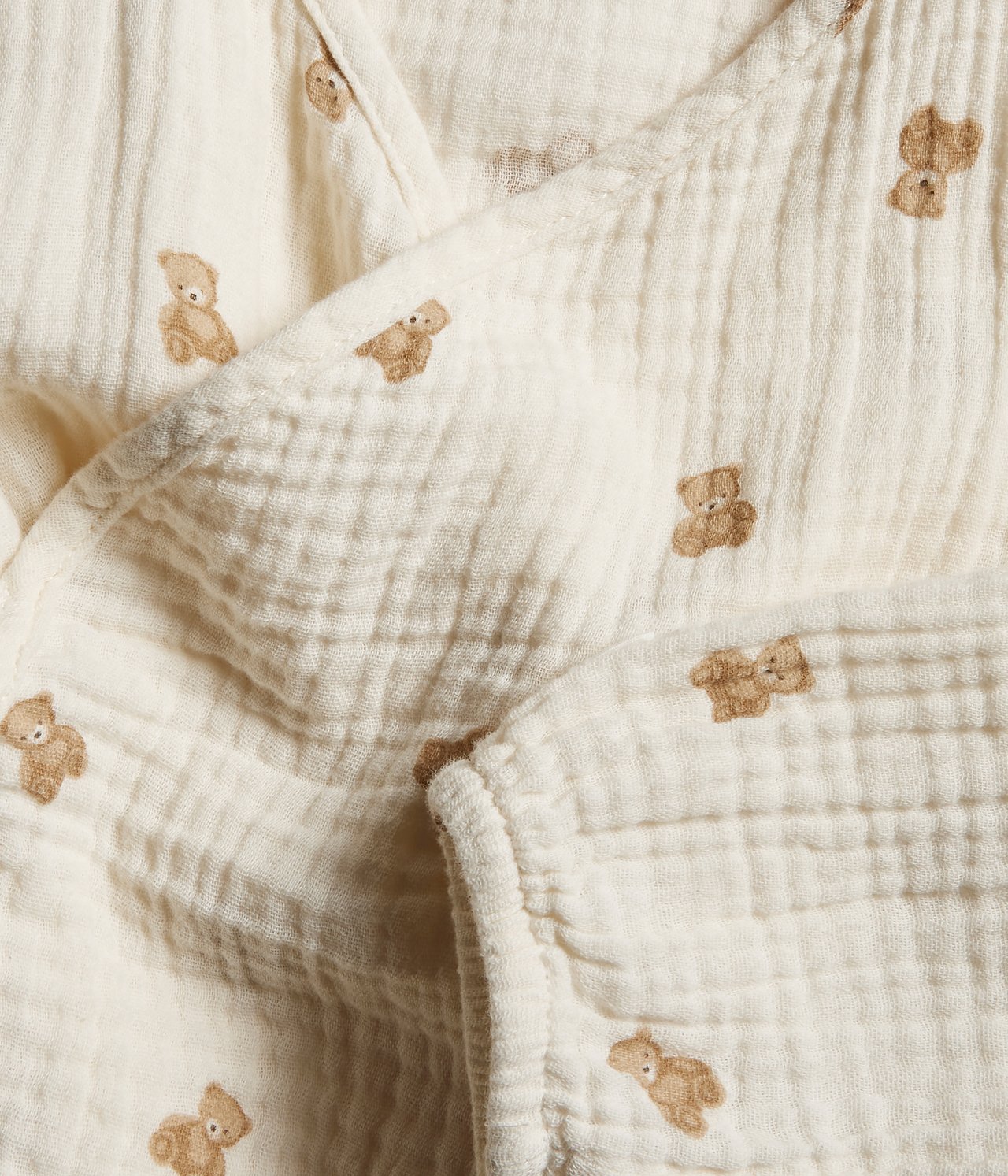 Muslin teddy bear bodysuit - Light beige - 1