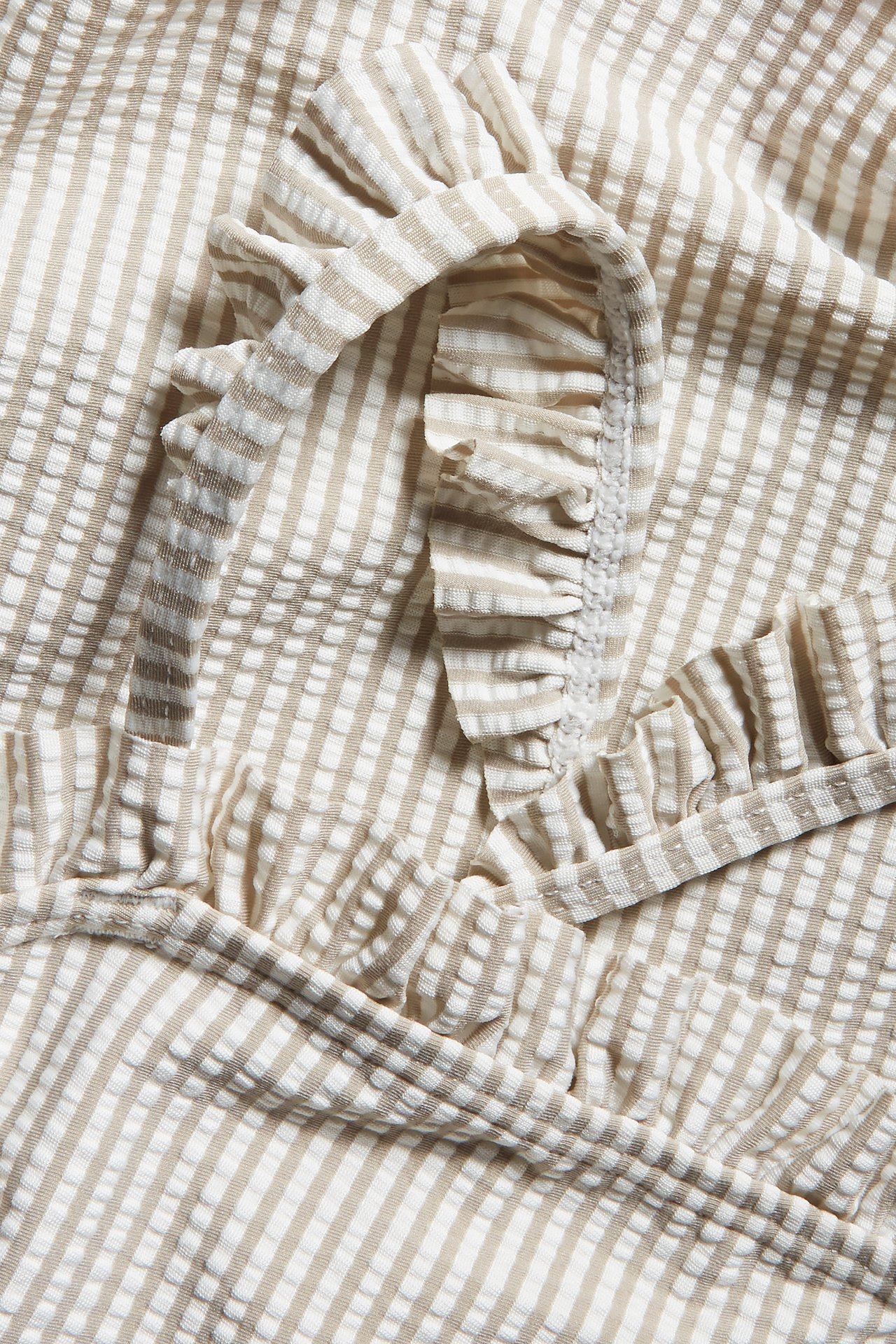 Gestreifter Badeanzug - Beige - 1