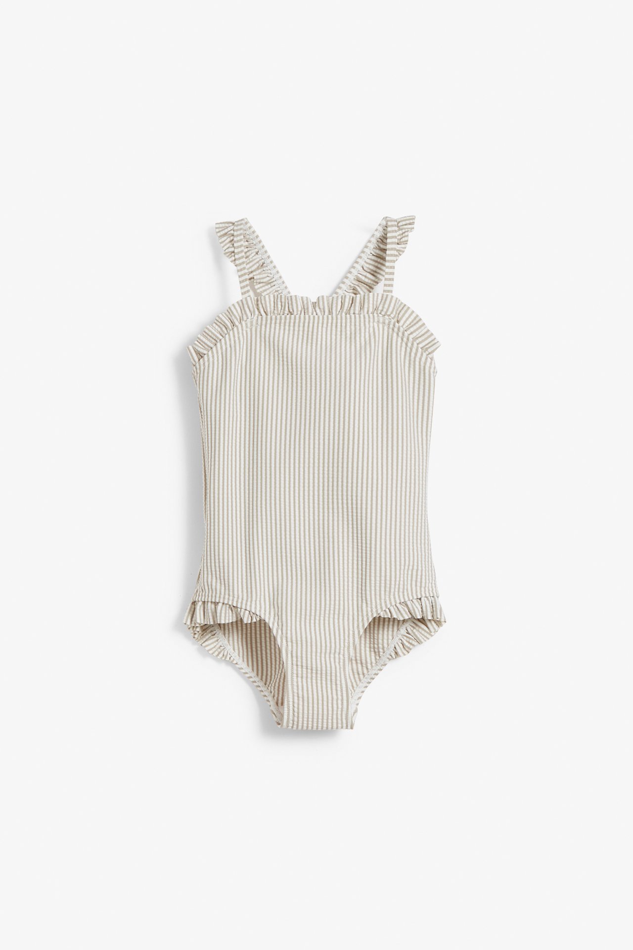 Gestreifter Badeanzug - Beige - 2