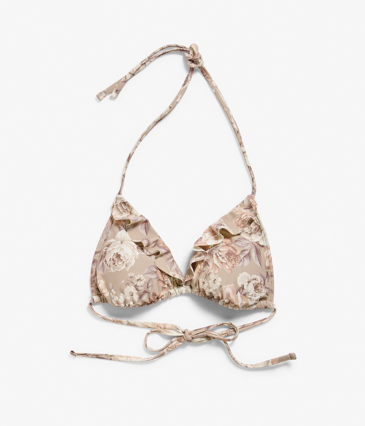 Women's floral bikini top - Beige - 7