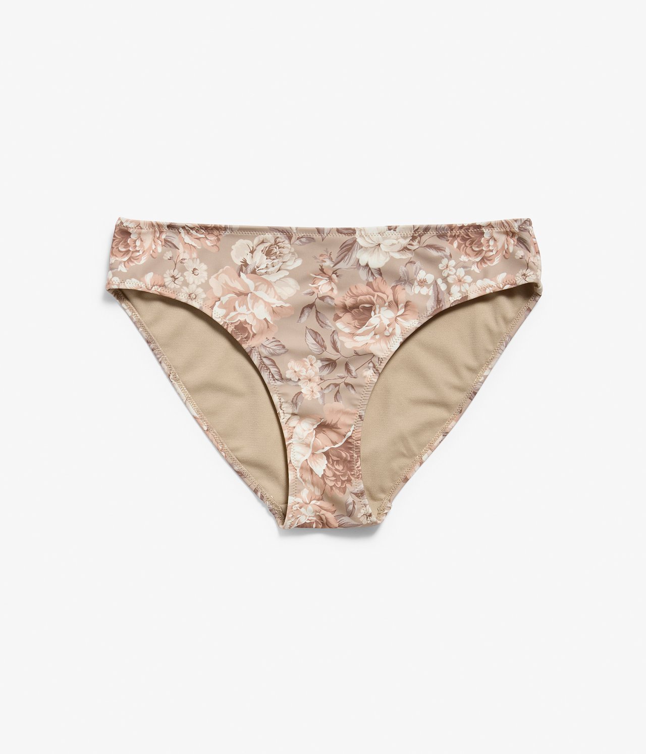 Women's floral bikini briefs - Beige - 6