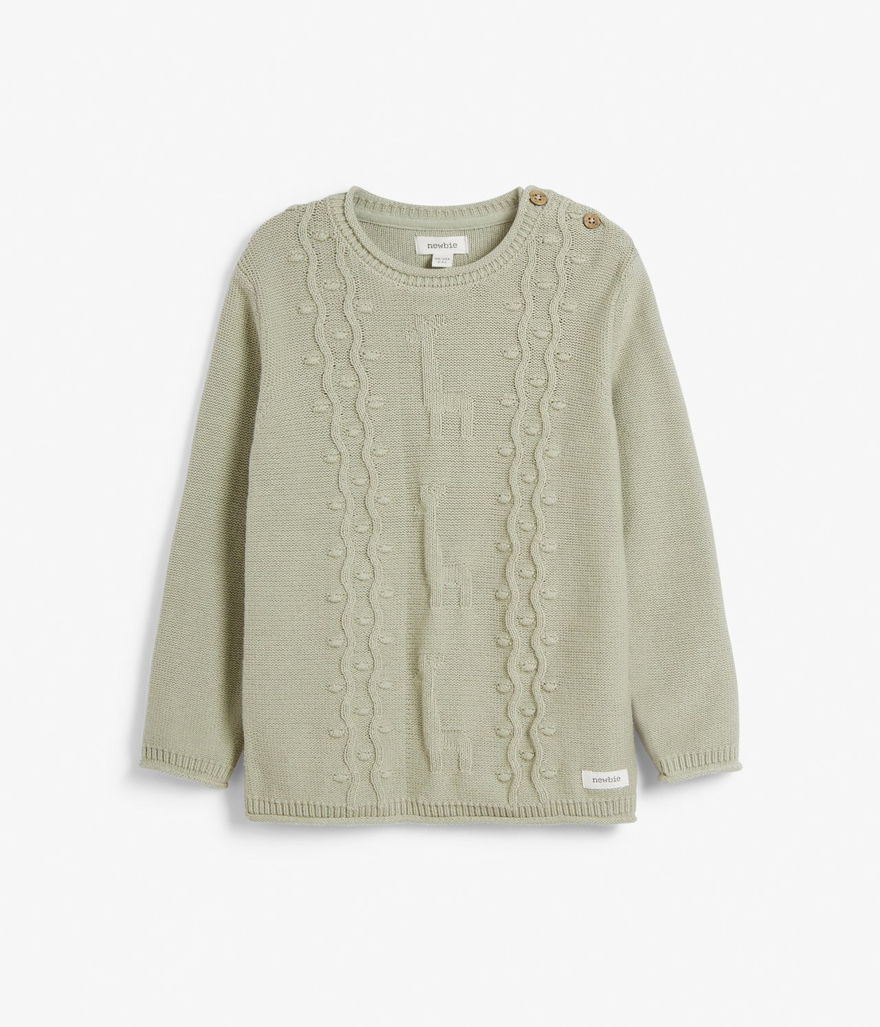 Knitted giraffe sweater - Green - 2