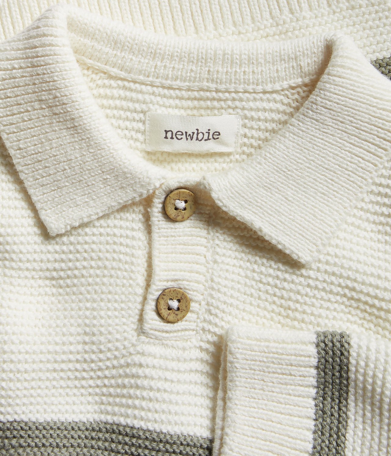 Striped knitted sweater - Off-white - 1