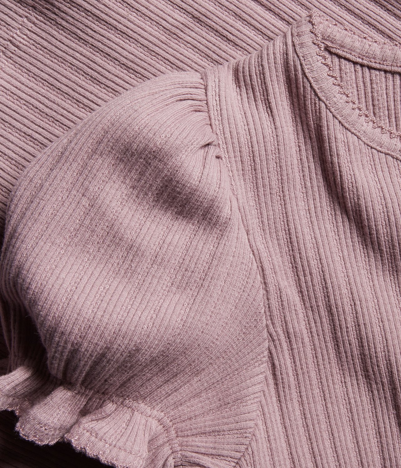 Ribbed short-sleeved top - Purple - 1