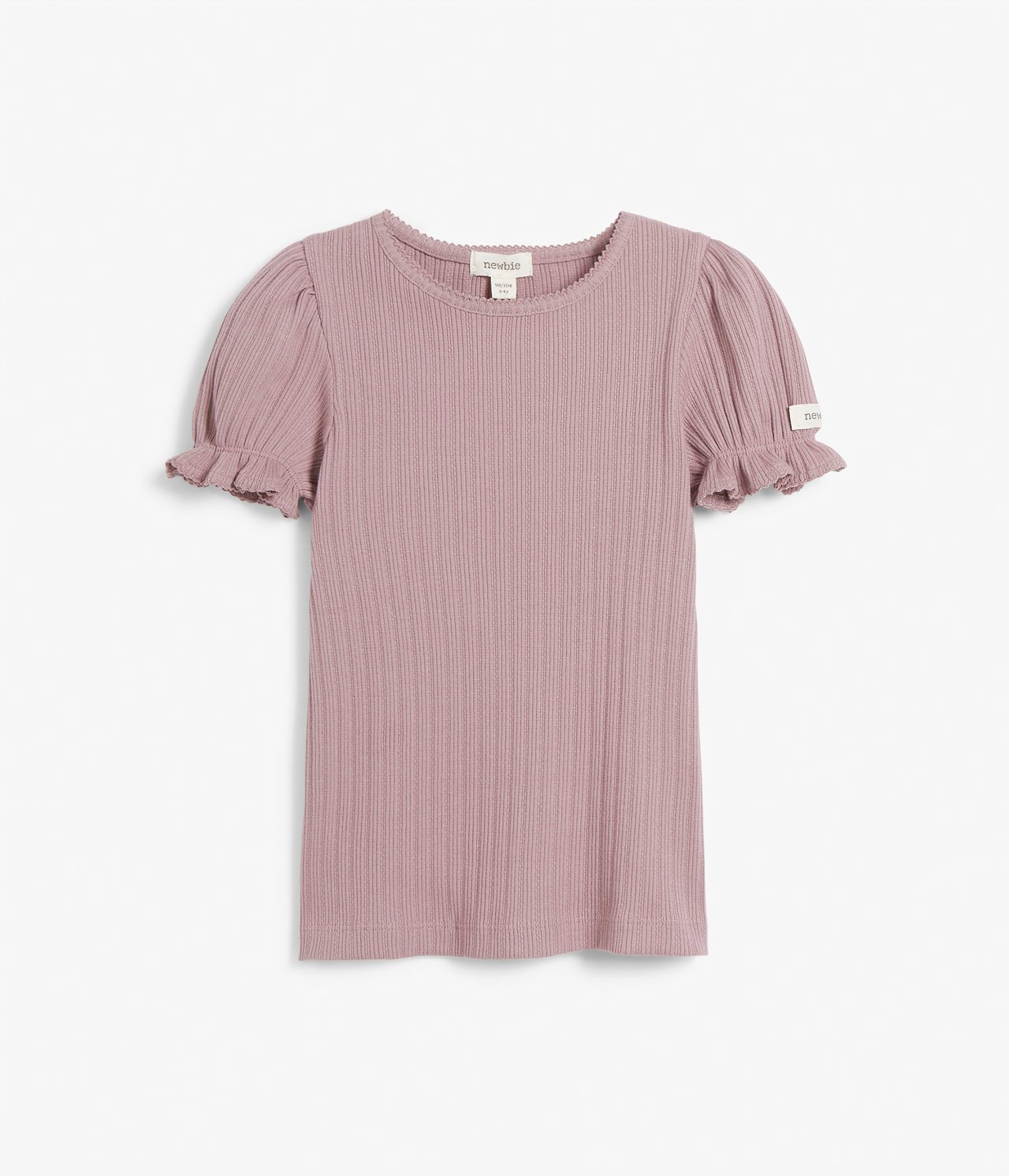 Ribbed short-sleeved top - Purple - 2