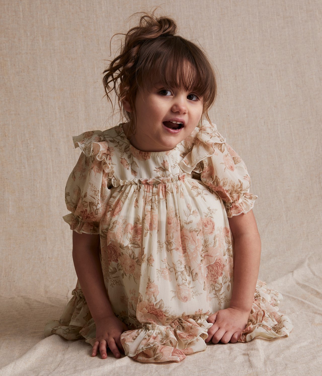 Spring rose chiffon dress - Off-white - 2
