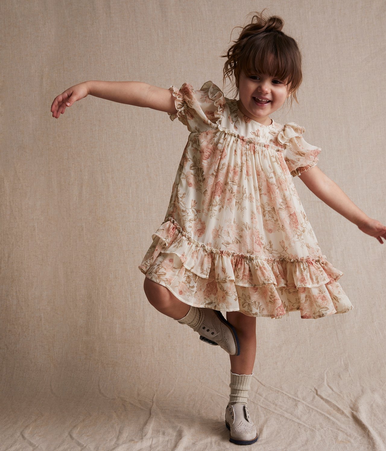 Spring rose chiffon dress - Off-white - 3