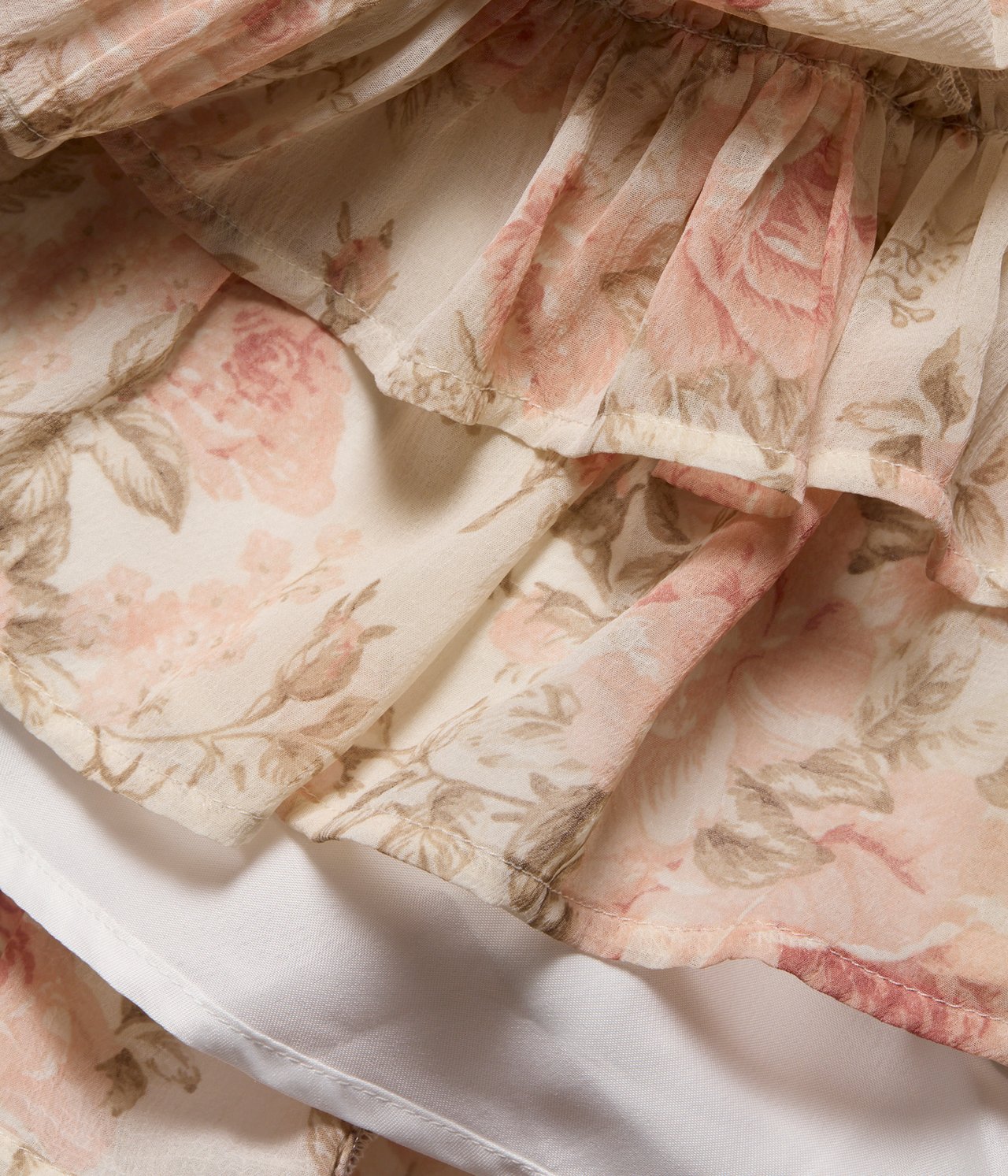 Spring rose chiffon dress - Off-white - 9