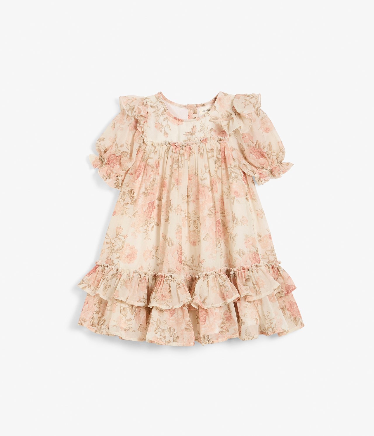 Spring rose chiffon dress - Off-white - 10