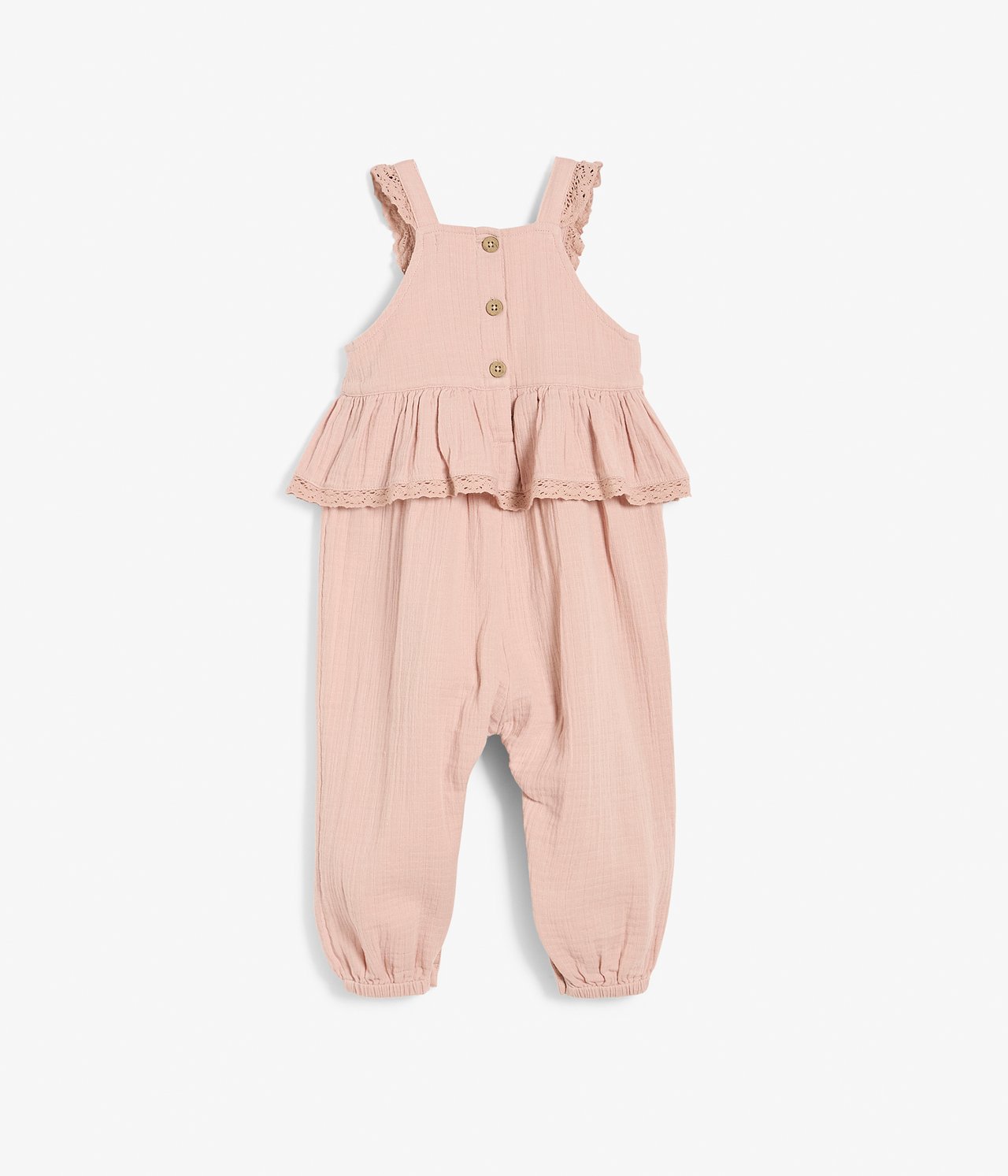 Crepe suspender pants - Pink - 5