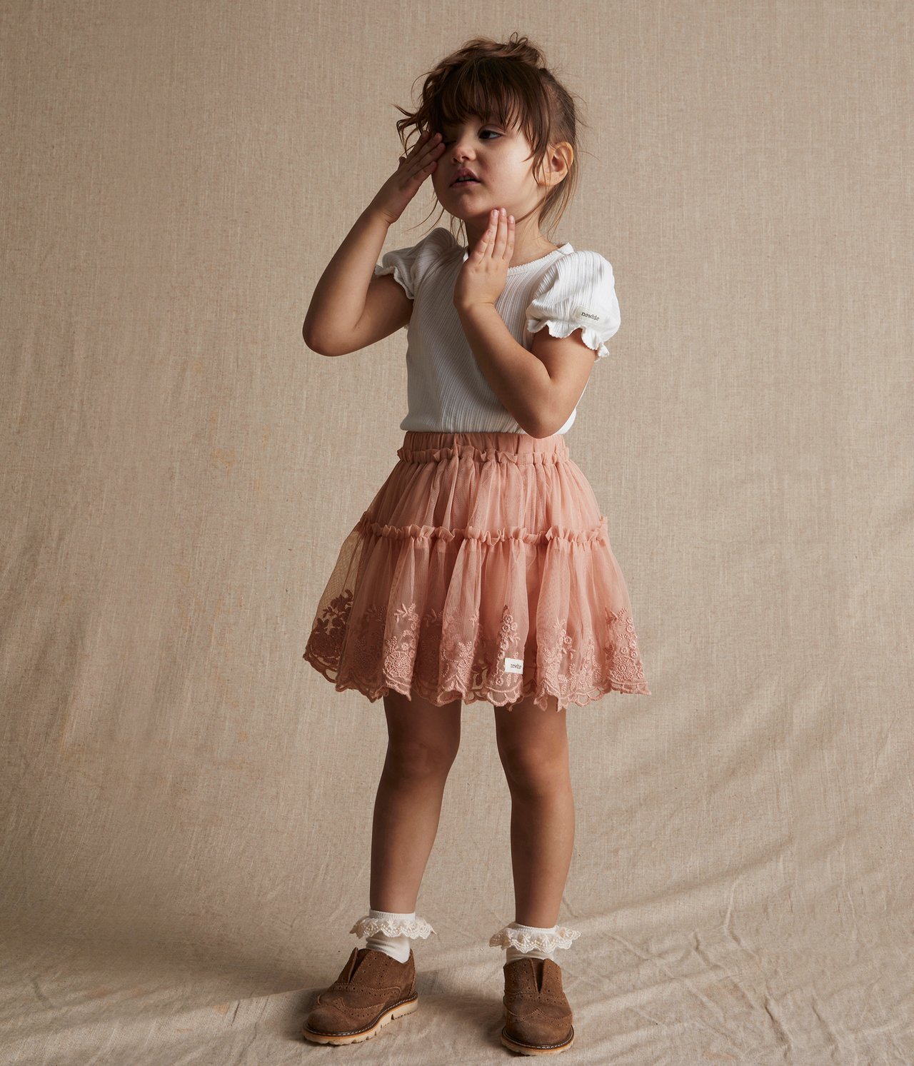 Pink mesh skirt - Pink - 4