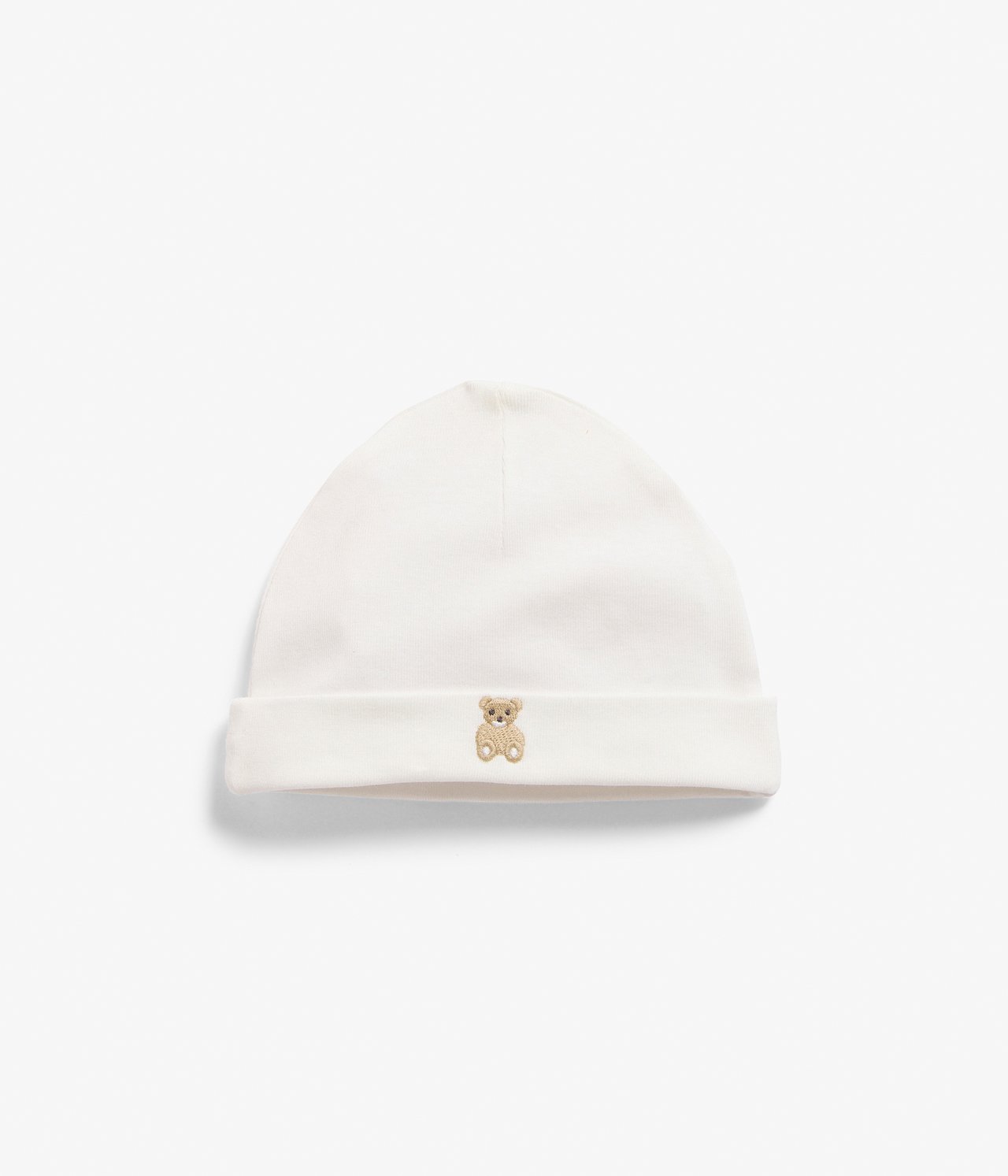 Hat with embroidered teddy bear - Off-white - 1