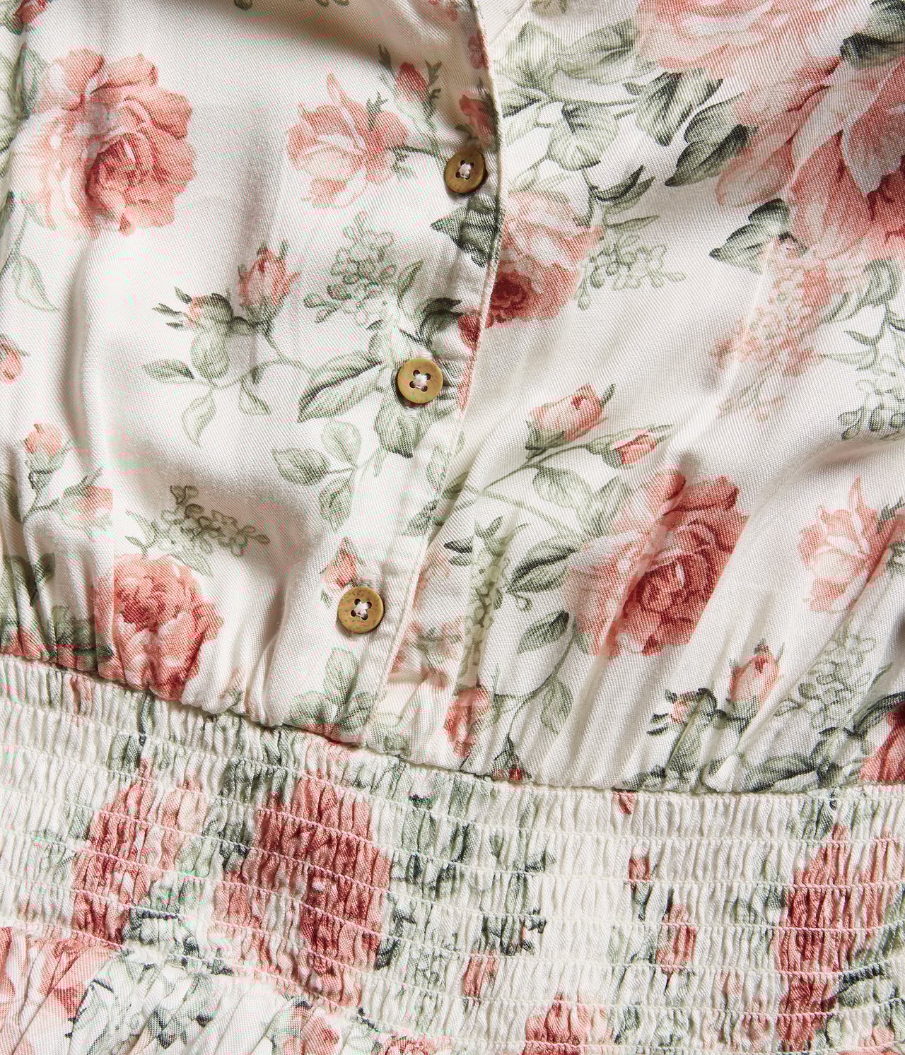 Kleid mit Rosenmuster für Damen - Naturweiß - 6